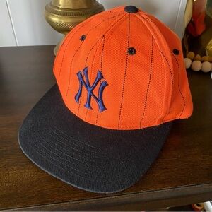 Vintage Genuine Merchandise Grosscap New York Yankees Orange Wool Stripe Hat